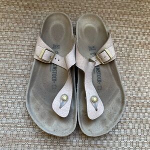 Birkenstock Gizeh Metallic Rose Gold Suede 41R